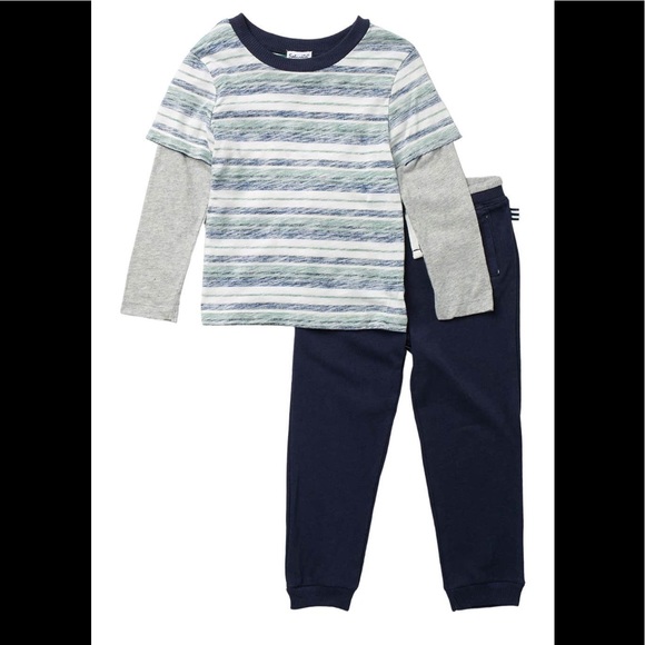 $46 Splendid Toddler Boys Long Sleeve Shirt Sweatpants Set